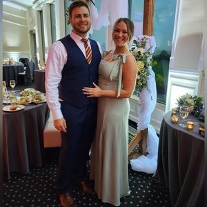 Birdy Grey Alex Crepe Sage Bridesmaids Dress